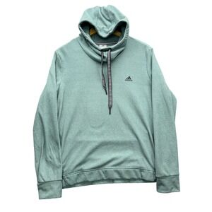 Adidas Hoodie Pullover Women's L Mint Green Heathered Cowl Neck Athletic Top